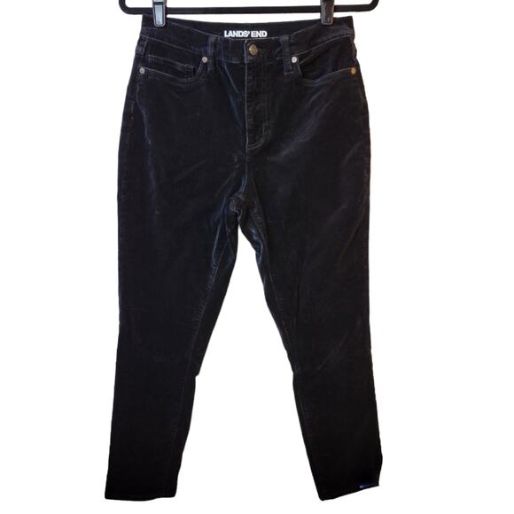 Lands End Pants - Lands End High Rise Slim Velvet Pants Women's 8 Festive Preppy Academia Classic